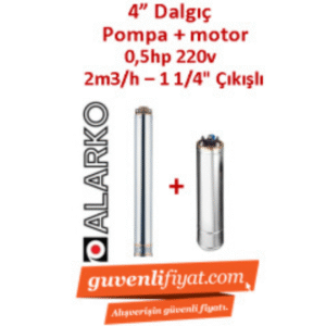 ALARKO 4SDM2/11 DMD 0.75Hp 220v 1 1/4'' Çıkışlı 4'' Derin Kuyu Sondaj Motor + Pompa