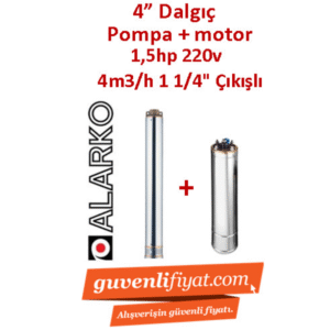 ALARKO 4SDM4/14 DMD 1.5Hp 220v 1 1/4'' Çıkışlı 4'' Derin Kuyu